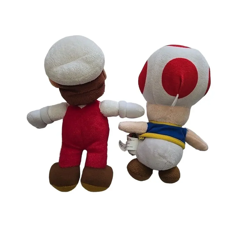 Lot of 2‎ Nintendo Super Fire Mario & Toad Mushroom Cuddly Plush Stuffed Toy 10
